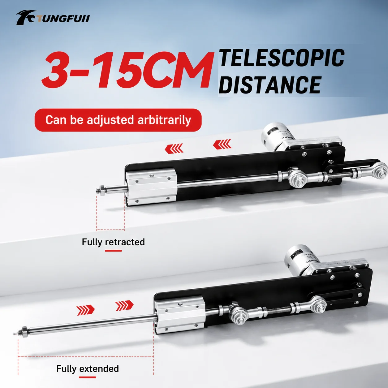 TUNGFULL DC Reciprocating Linear Actuator Set with Angle Adjustable Aluminum Bracket for DIY Swing Simulation Equipment Hobby