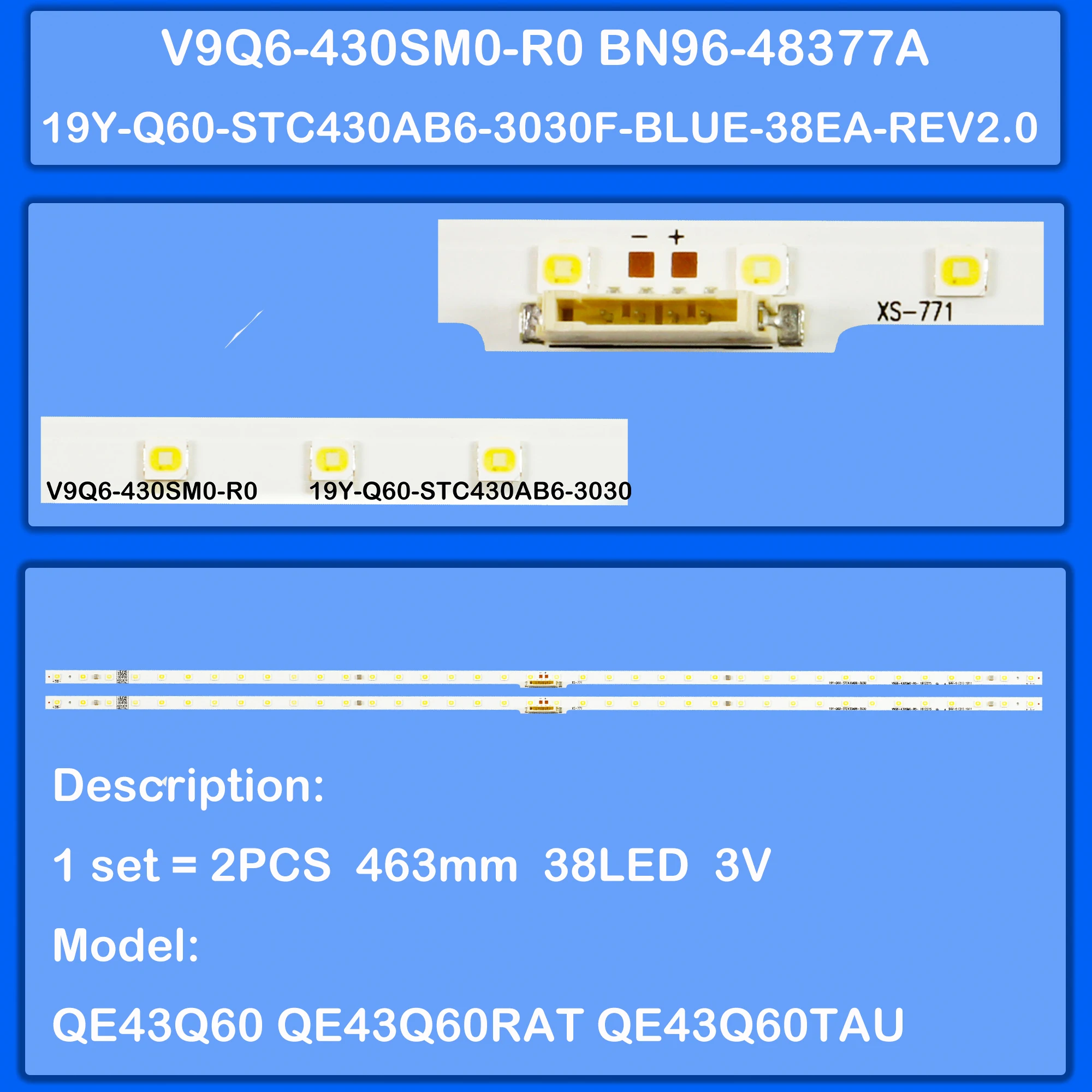 

Светодиодная лента подсветки для QE43Q60 QE43Q60RAT QE43Q60TAU QE43Q60 QE43Q60A QE43LS01 QN43Q60R QN43Q60RAFXZA QN43Q6DR QN43Q6DRAFXZA