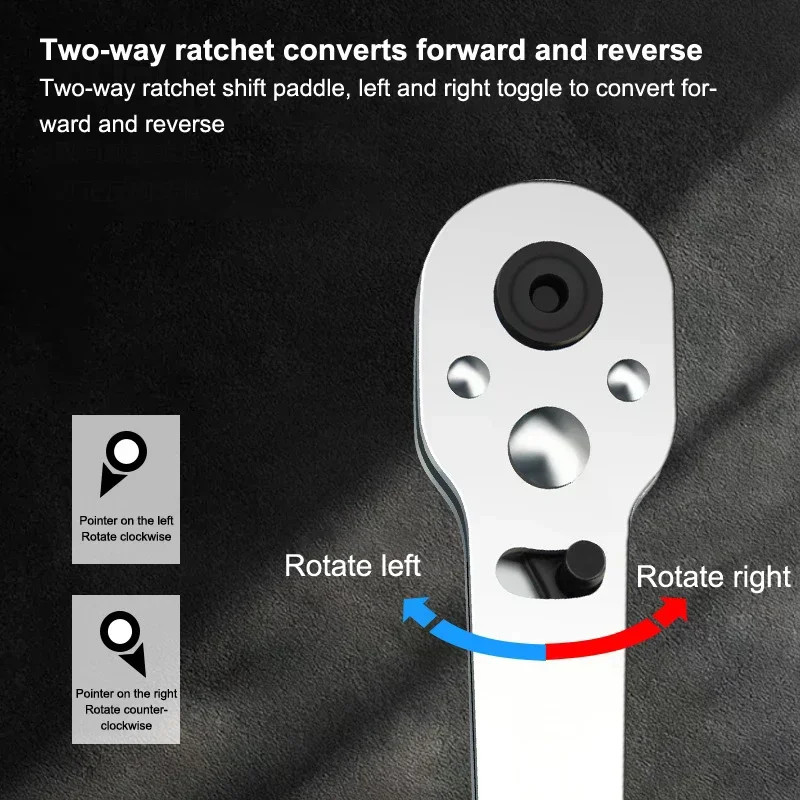 1/4inch Ratchet Wrench Reversible Ratchet Quick Releases 1/4 Ratchet Handle For Home Improvement Auto Repair