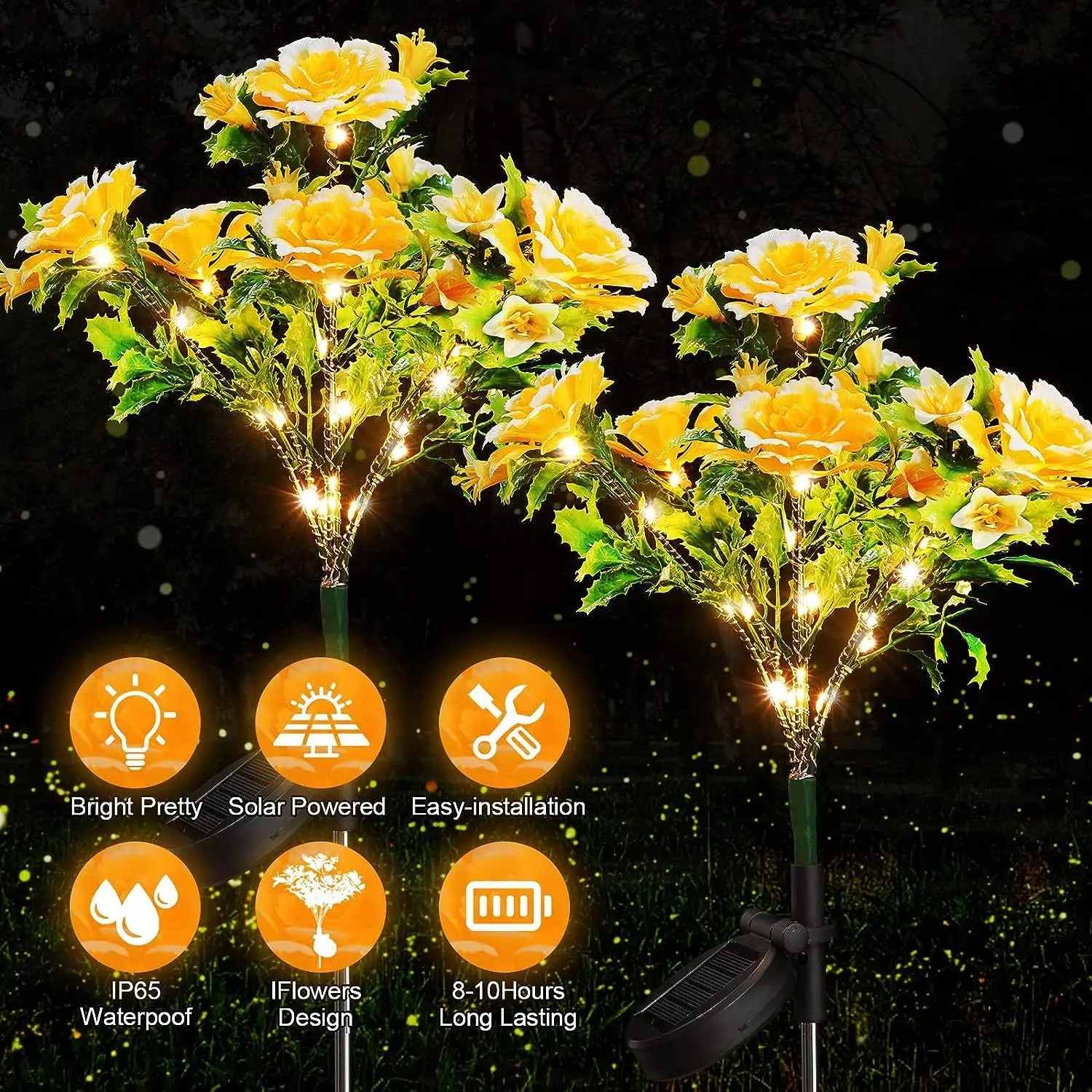 Zonne-Energie Licht Anjer Bloemen Outdoor Decoratie Tuinlamp Waterdichte Ip65 Voor Tuin Tuin Gazon Deco Nieuwjaarsgeschenken