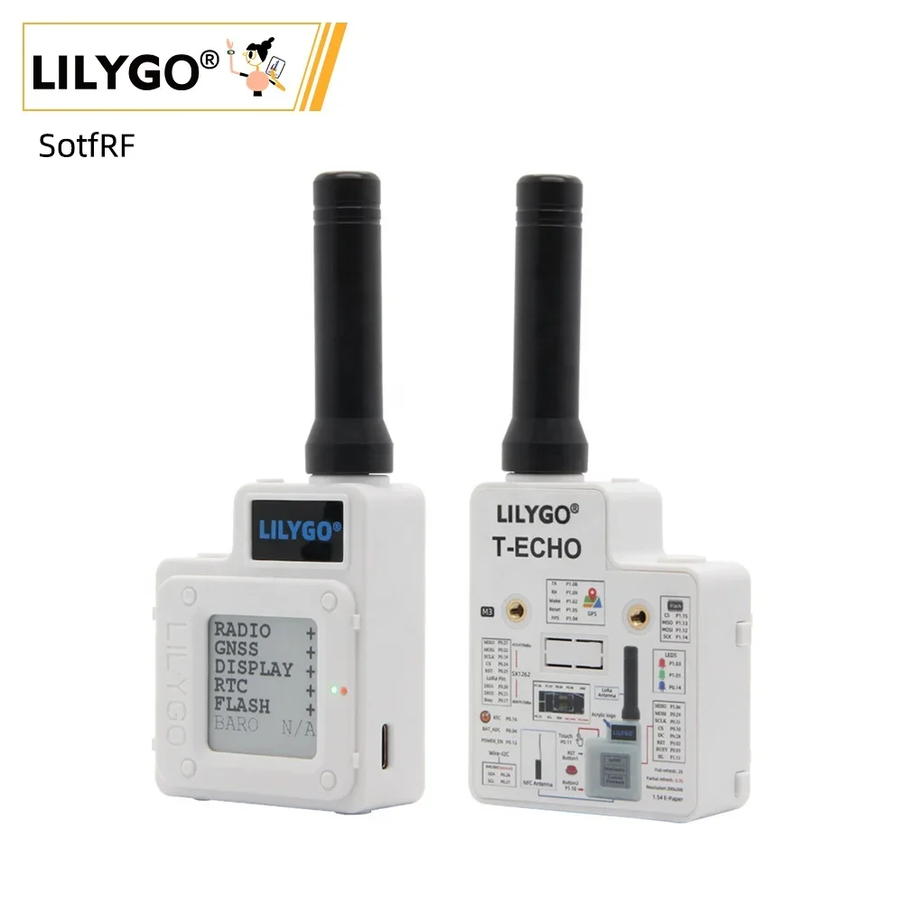 

LILYGO TTGO SoftRF T-Echo NRF52840 LoRa SX1262 433/868/915MHz Wireless Module L76K GPS BME280 Sensor 1.54 E-Paper for Arduino