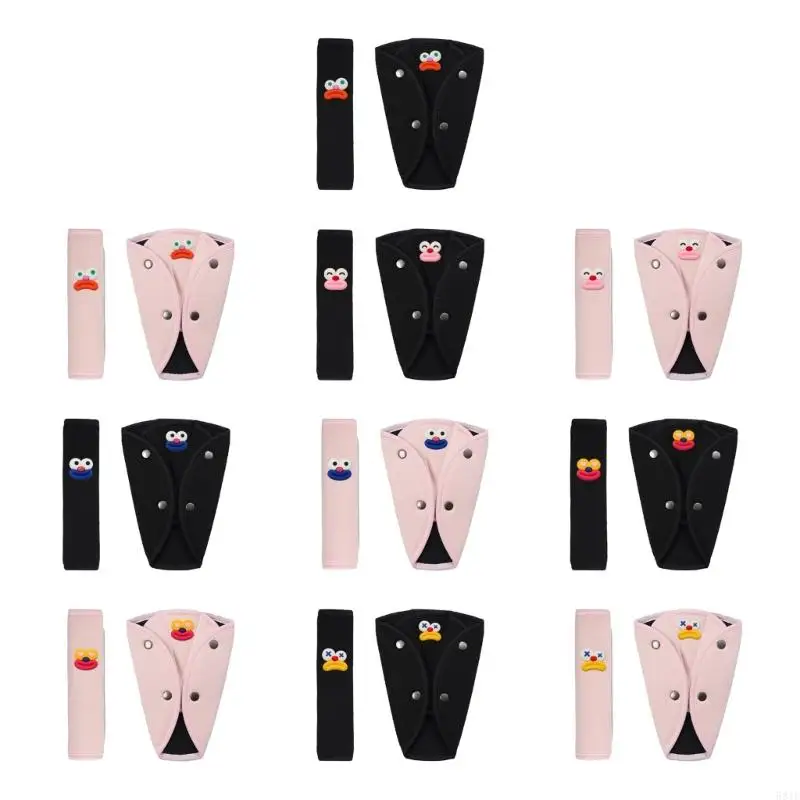 

581F Children's Safety Belt Cushion Set Comfortable Padding Shoulder & Belly Pad For Strollers And High Chairs