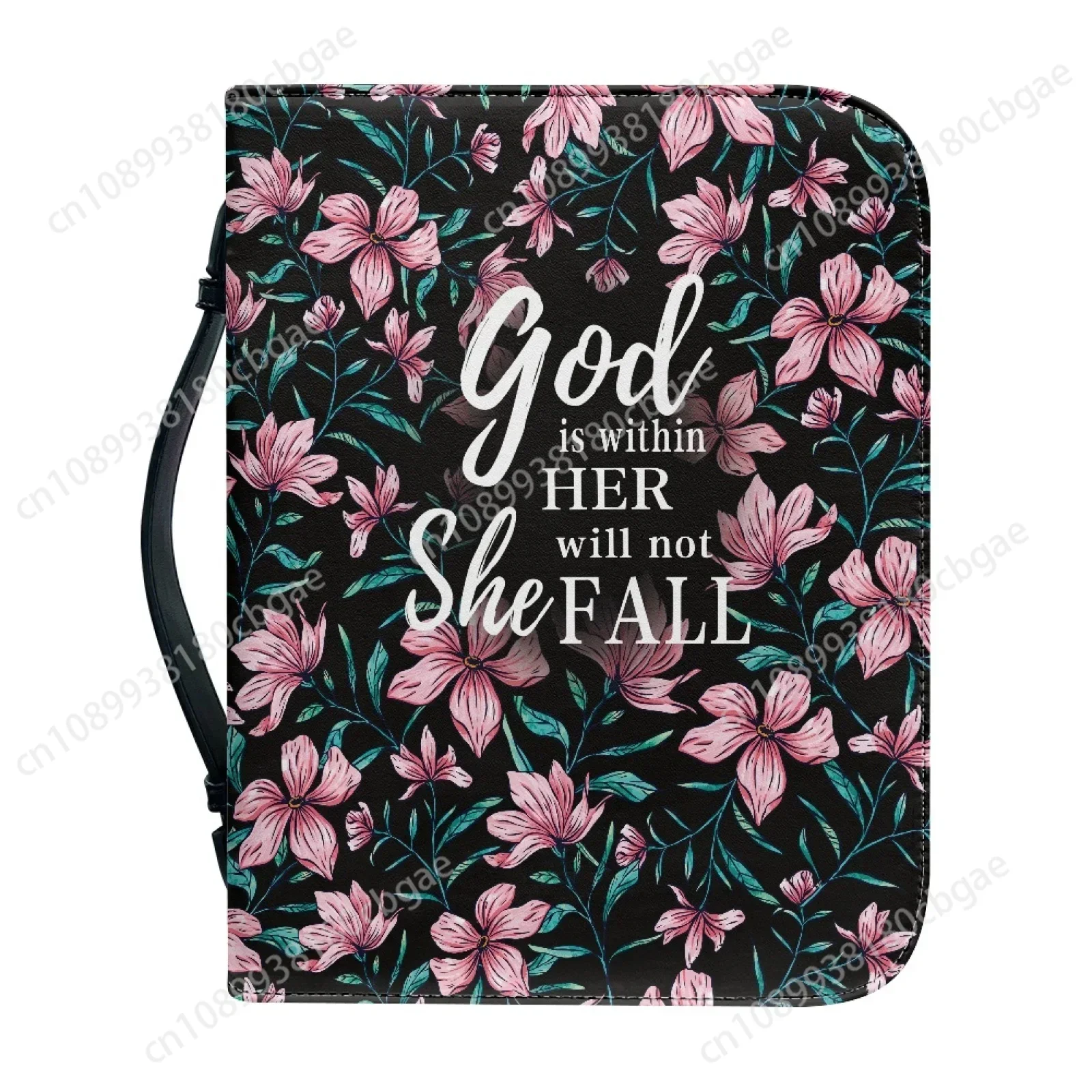

Colorful Flower Pattern Leather Bible Bag for Women Men Handle Handbags Bible Hymns Bible Cover Case Carrying Storage Bags