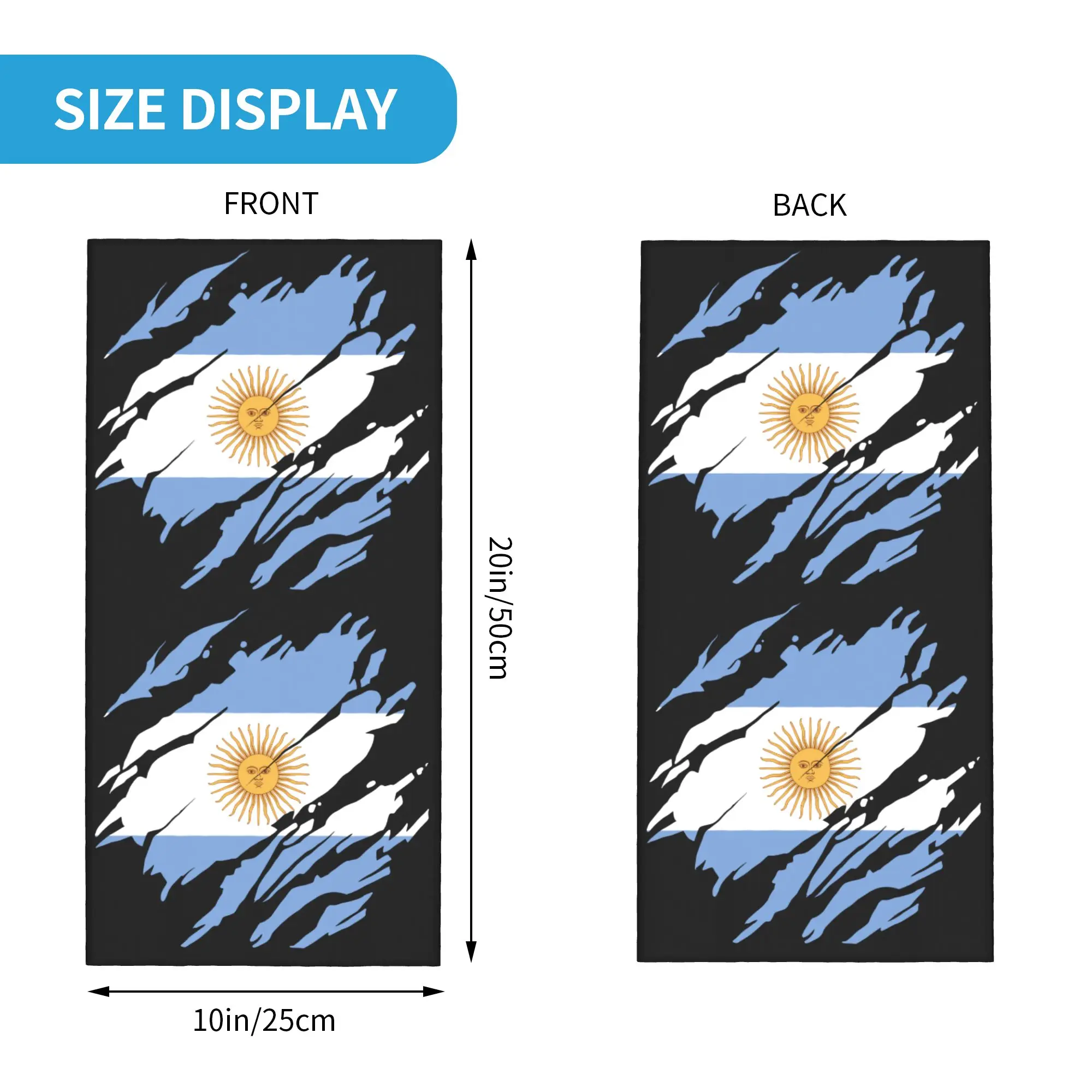 Custom Always Argentina Flag Bandana Neck Warmer Women Men Winter Hiking Ski Scarf Gaiter Argentinian Proud Face Cover