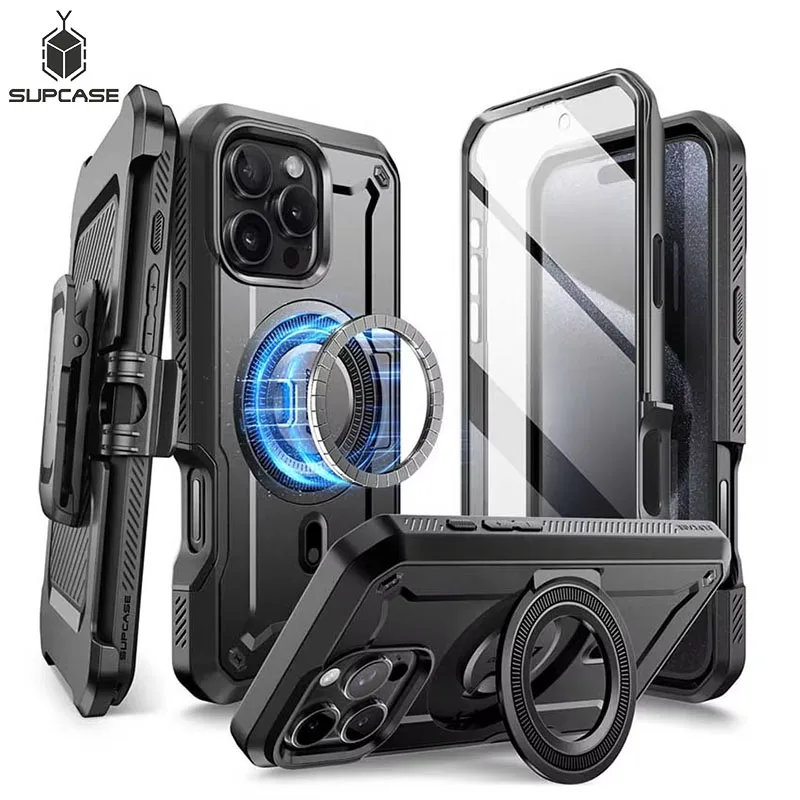 

SUPCASE For iPhone 16 Pro Max Case 6.9“ 2024 UB Pro Mag Full Body Rugged Case with Built-in Screen Protector Kickstand Belt-Clip