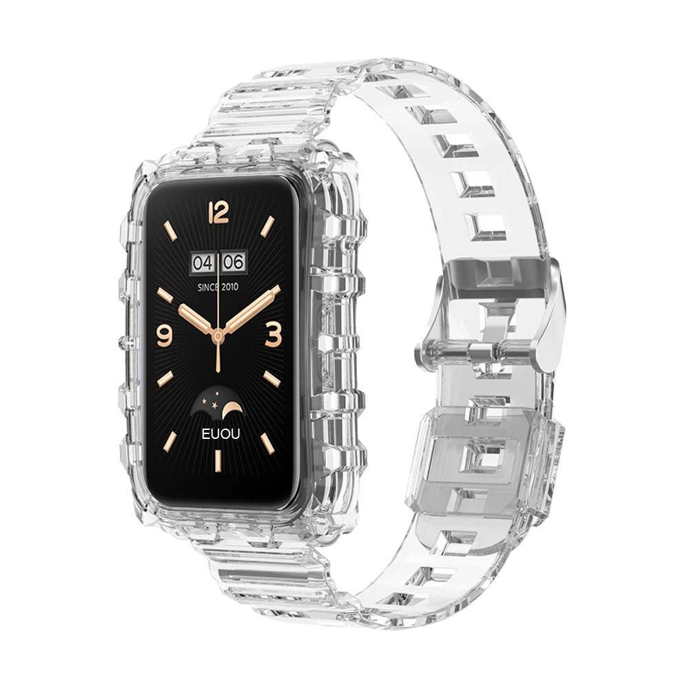 شفافة حزام الحال بالنسبة شاومي الفرقة 7 برو استبدال معصمه مي واضح سيليكون الأشرطة سوار اكسسوارات العصابات