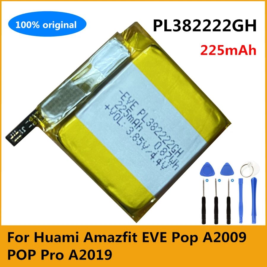 

Original PL382222GH 225mAh for Huami Amazfit EVE Pop A2009 / Pop Pro A2019 / Amazfit Bip U A2017 Smart Watch Battery