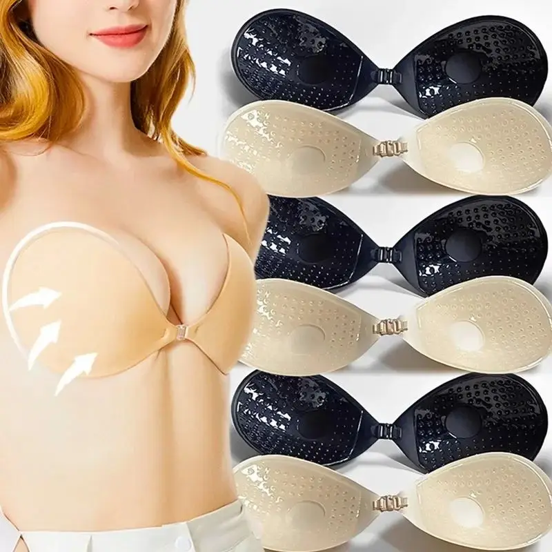 Sexy One-piece Strapless Bra Pads Women Invisible Brassiere Underwear Breast Petals Adhesive Push Up Stick Bralette Lingerie