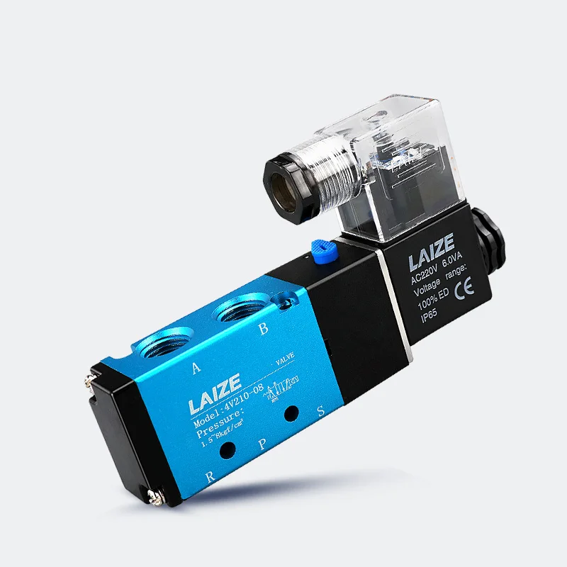 LAIZE 5/2 Way Pneumatic Solenoid Valve Airtac Type 2 Position 5 Port Single Coil Pilot-Operated Electric 4V210-08 4V310-10