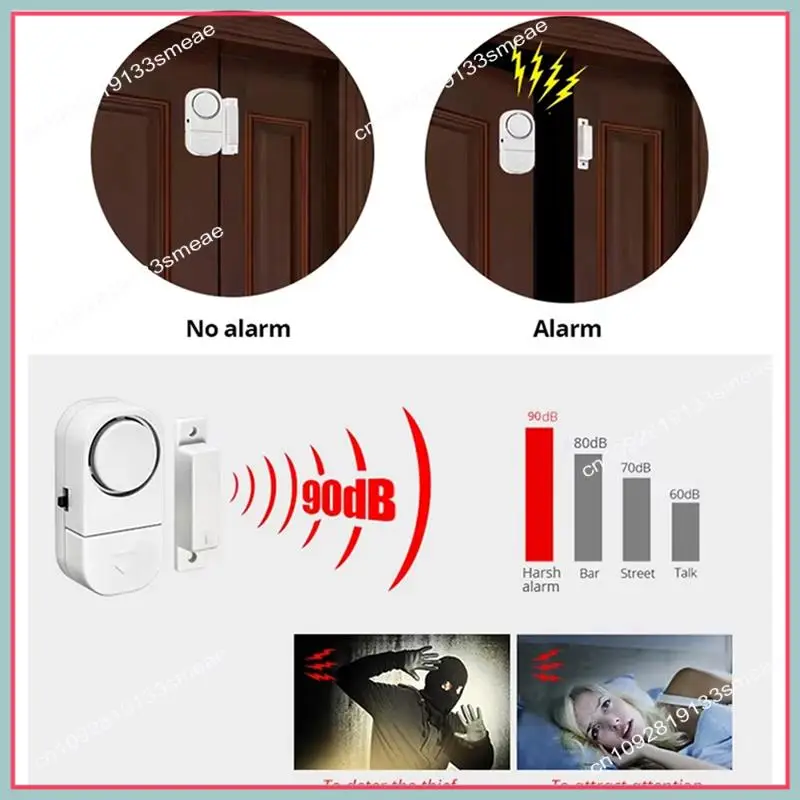 N94R 90Db Wireless Security Alarm Door Window Sensor Independent Magnetic Opening Sensor Enhanced Home Safety 10Pcs