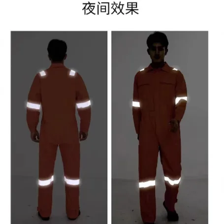 Long Sleeve Reflective Strip Marine One-piece Overalls Electric Welding Breathable Pure Cotton Shipyard Mechanic Equipment