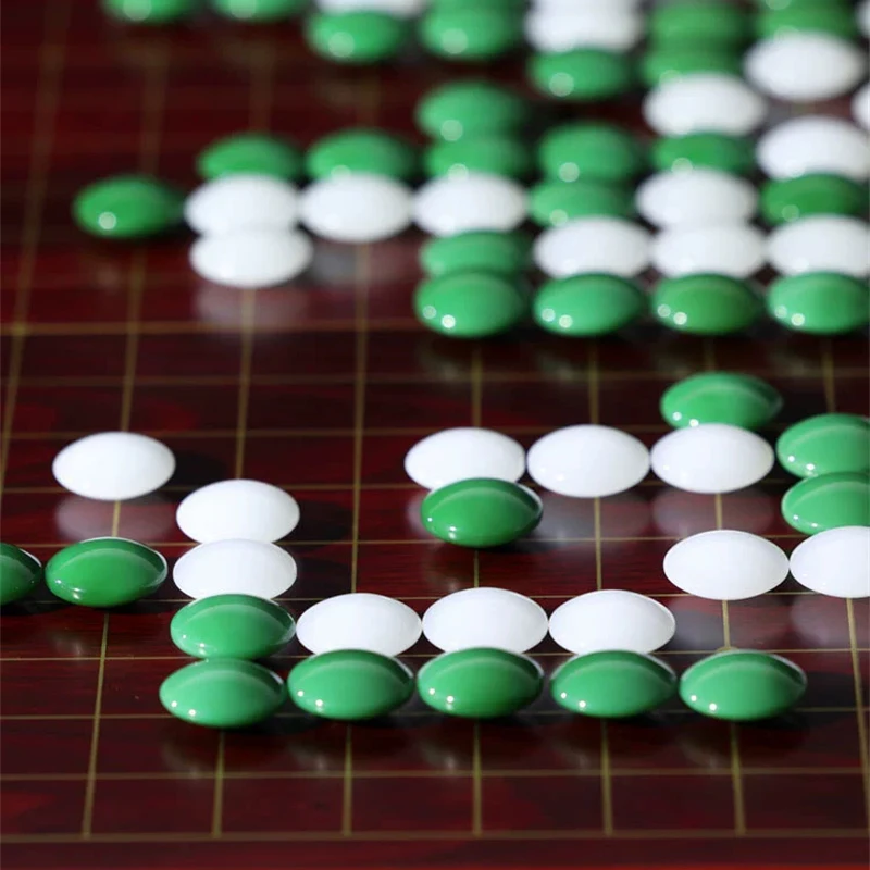 

Jade Go Game Chess Set, Weiqi Chess Game, 361 D2.2cm Green White Stone Chess Pieces, No Chessboard, Table Game, Wuziqi