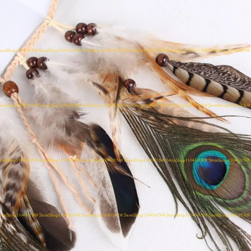 

15YC Indian Feathers Headband Accessories American Tribal Costume Headdress
