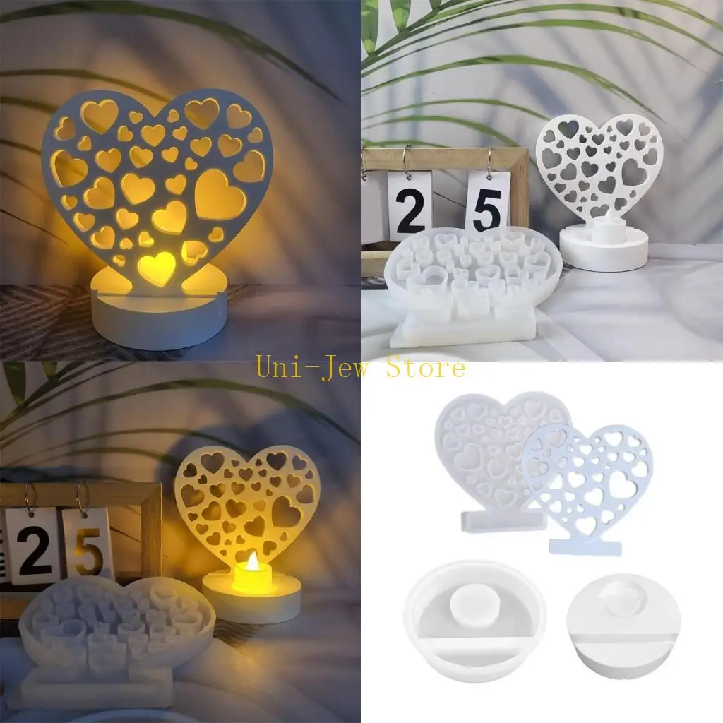 

40 ГБ силиконовая форма для подсвечника в форме сердца, форма для подсвечника, декоративная форма для домашнего орнамента, для