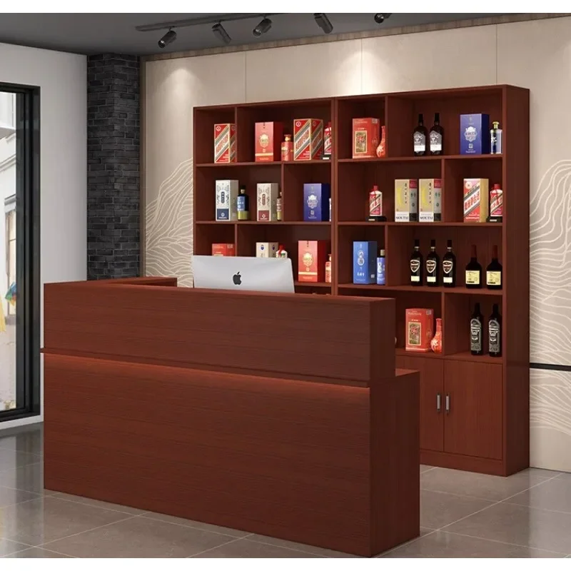 Cashier Commercial Catering Shop Hotel Wine Cabinet Bar Counter Integrated Cabinet Store Cashier Table Counter Reception Desk