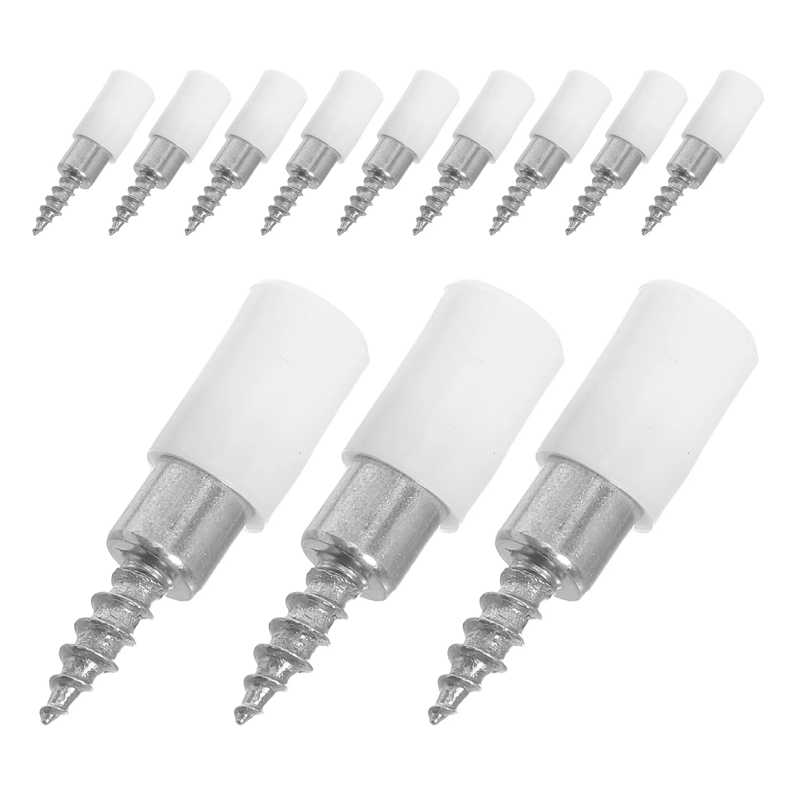

100Pcs Self-Tapping Shelf Support Pegs Nickel-Plated Cabinet Bookcase Pins Plastic Sleeve Durable Furniture Shelf Holders