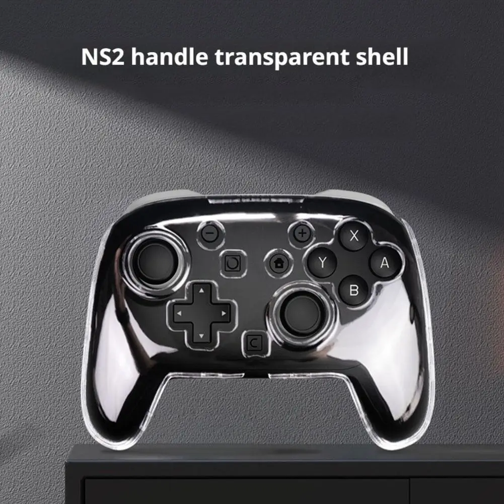 Switch 2 Pro Controller Transparent Protective Case Shockproof Anti-scratch Anti-slip Full Cover Ultra-Clear Crystal Hard Shell