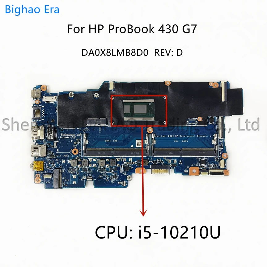 For HP ProBook 430 G7 Laptop Motherboard DA0X8LMB8D0 With Intel