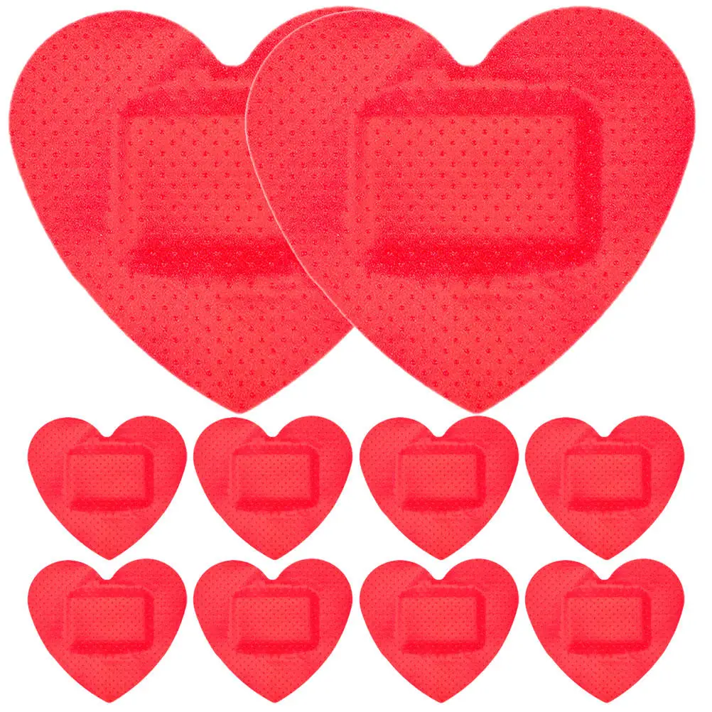 

10Pcs Heart Shaped Adhesive Bandages Breathable Self Adhesive Wound Care Patches Small Wound Bandages for Kids Adults
