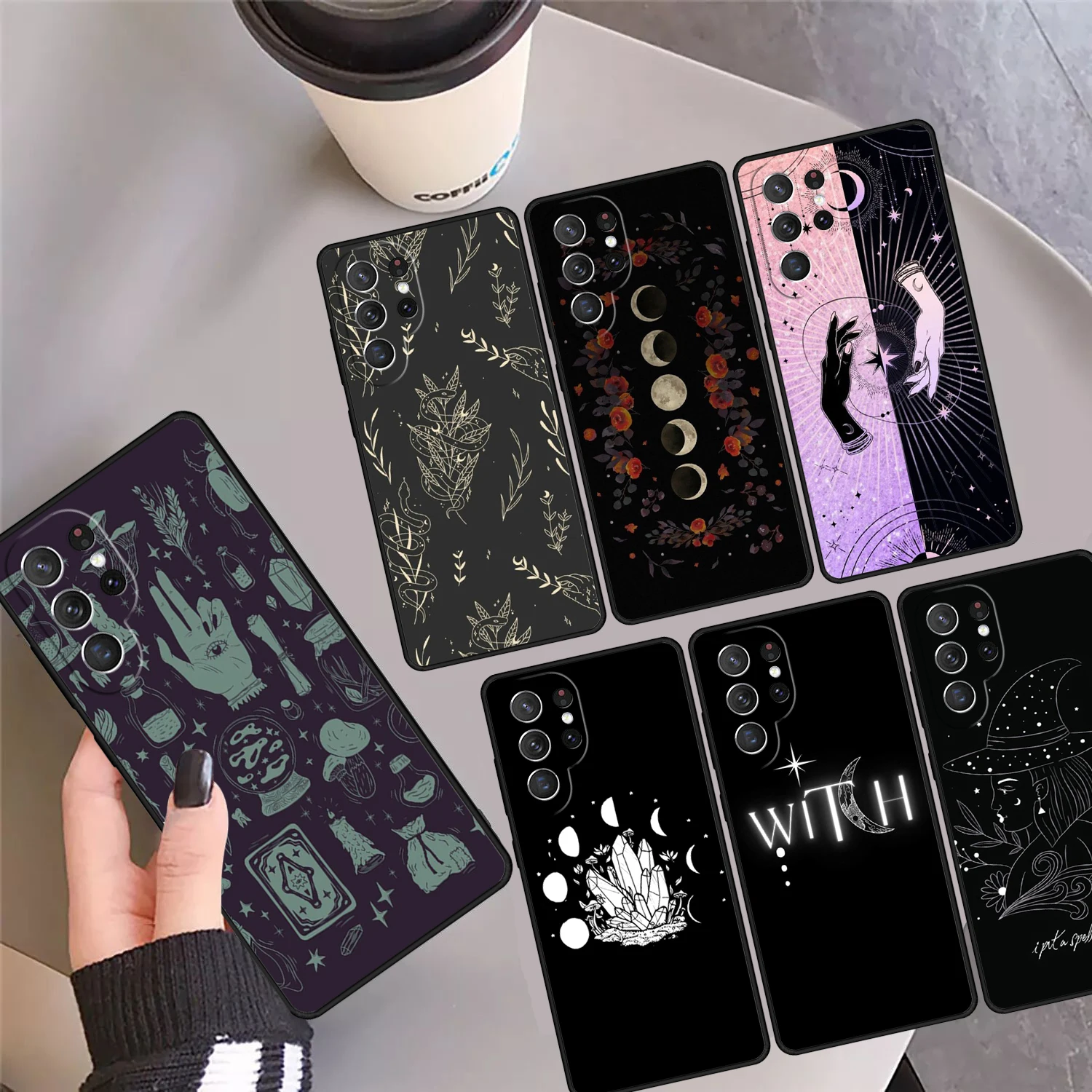 

Witch Magic Phone Case Cover For Samsung Galaxy S24 S25 Ultra 23 S22 Plus S21fe Lite S20 Note 10 Pro Note 20