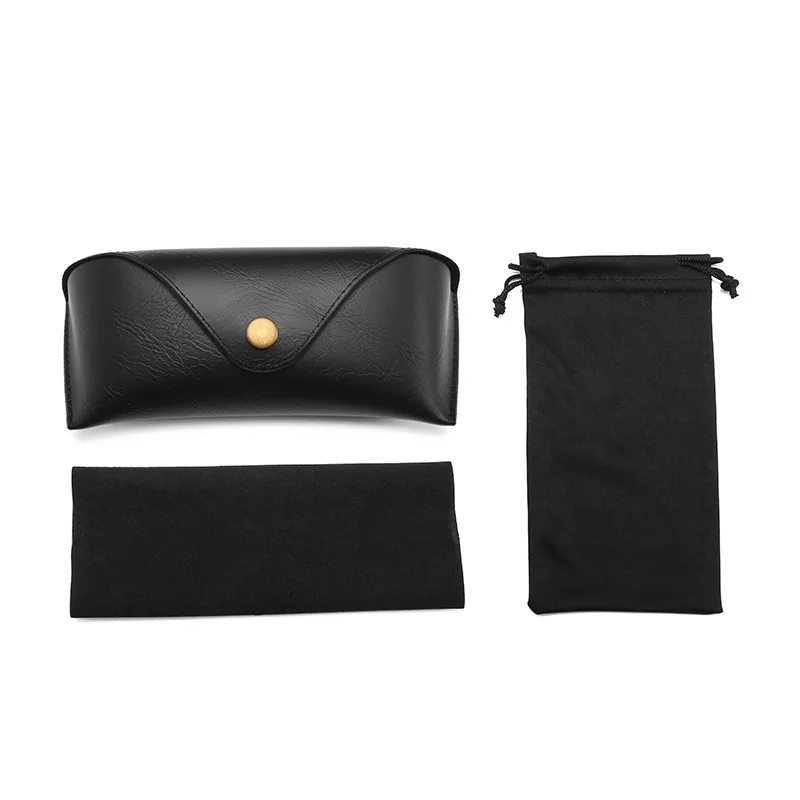 

3Pcs/set Glasses Box Solid Color High-end Pu Leather Sunglasses Myopia Glasses Pressure Resistant Sunglasses Boxes Glasses Bags