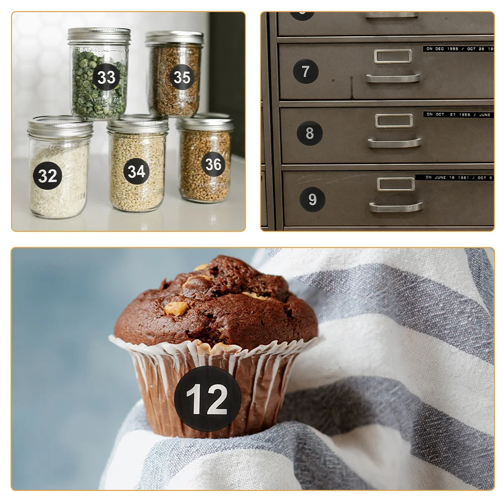 Autocollants Numérotés de Bureau, Adhésifs Numérotés, Date, Papier, Signe, Classification, Identification, 1 à 50 Feuilles, Rondes, Attro, 5 Feuilles