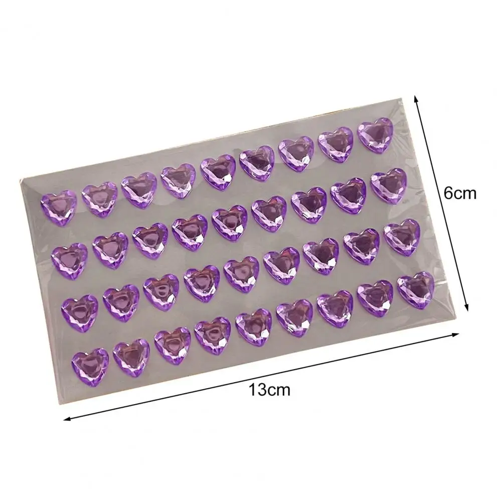 3D Faux Crystal Heart Sticker Self-Adhesive Perfect For DIY Scrapbooking Journaling Supply Lovely Stereoscopic Crystal Sticker