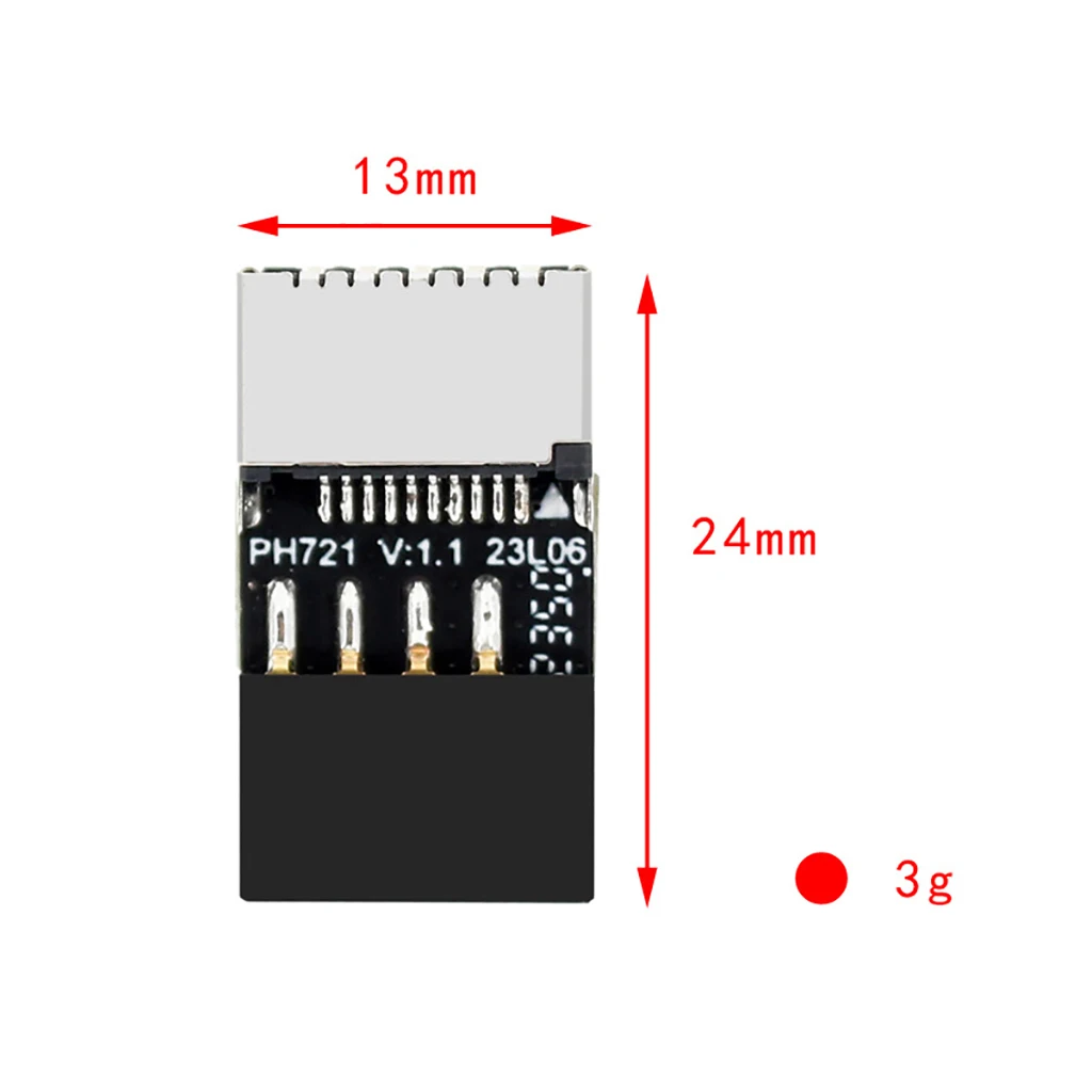 USB 2.0 9-Pin Male to Type E Female Front Panel Socket to 9Pin Mainboard Header Extension Adapter Connector for PC Desktop