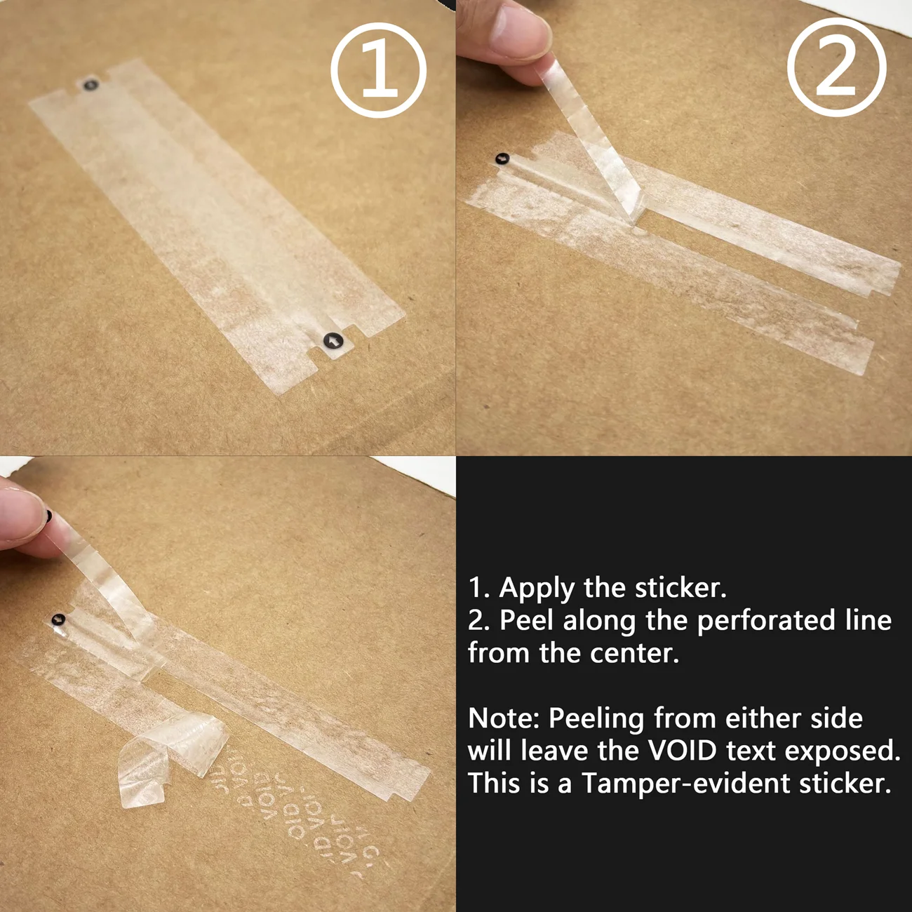 36/72 قطعة لاصق شفاف العبث الواضح باطلة التسمية شريط عزل للأمن العناصر الثمينة التعبئة والتغليف ختم سهلة المسيل للدموع #5