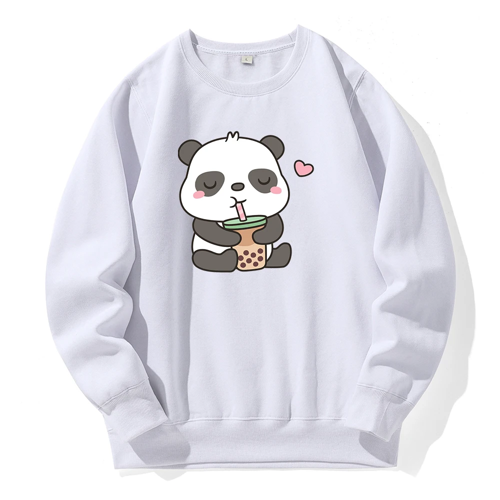 

Pandas Love Drinking Pearl Milk Tea Print Male Hoody Loose Oversized Hoodies Casual Fashion Sweatshirts Classic Creative Hoodie