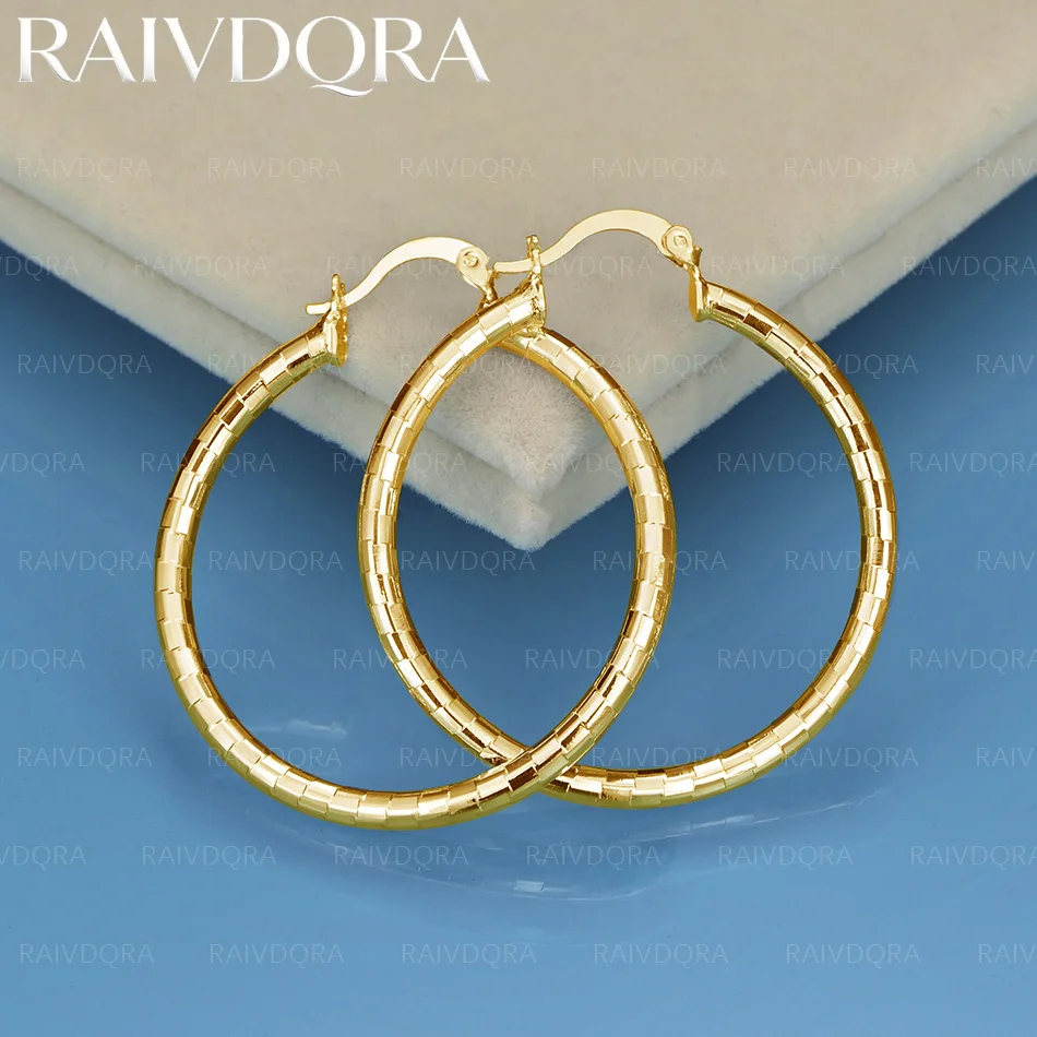 18K Gold Plated Mosaic Sequins 40mm Hoop Earrings for Women's Fashion Jewelry Perfect for Everyday Accessories