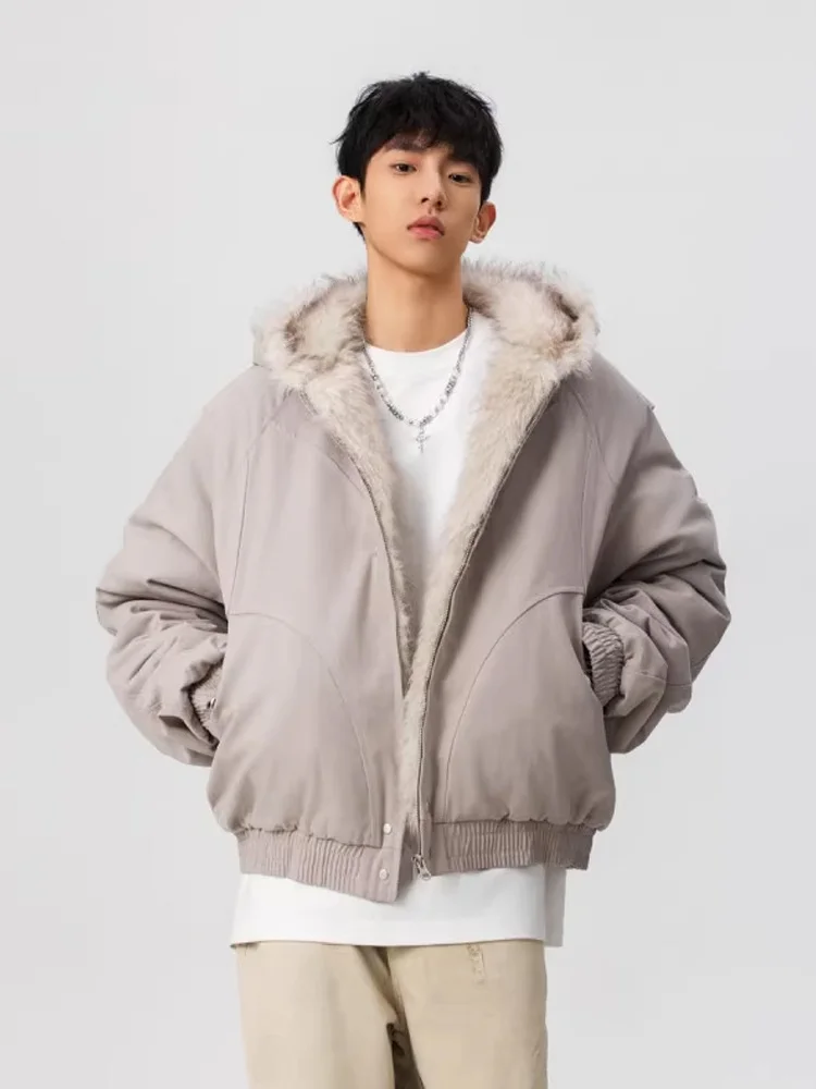 

Мужское хлопковое пальто с капюшоном American Sle Thiened Fce на подкладке, теплая верхняя одежда, повседневная молодежная одежда свободного покроя