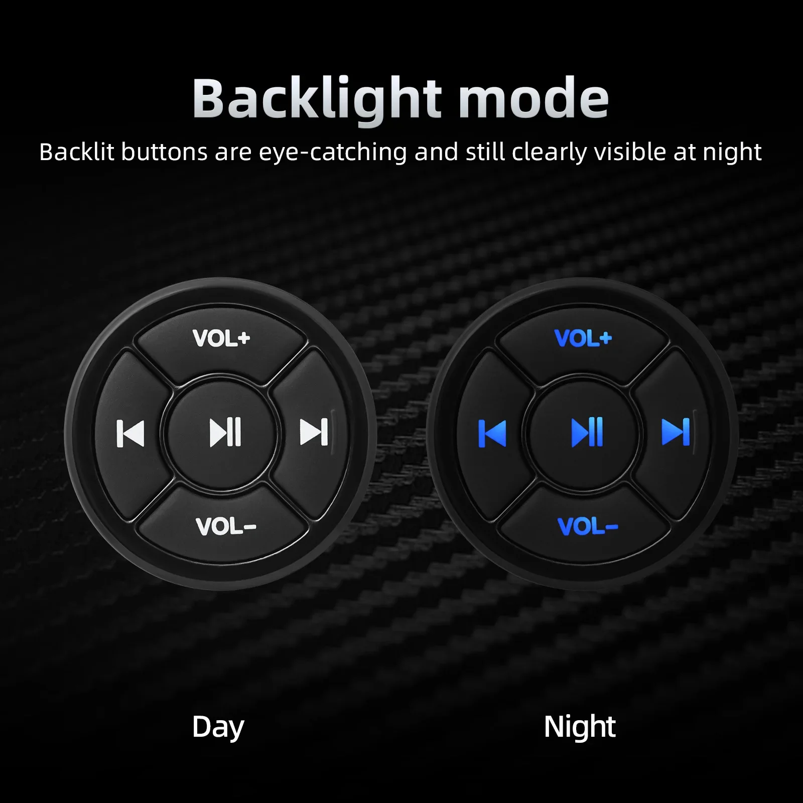 جهاز تحكم عن بعد لاسلكي للسيارة والدراجات النارية متوافق مع البلوتوث ومقبض الدراجة النارية وعجلة القيادة وتشغيل الموسيقى لنظام IOS وأندرويد