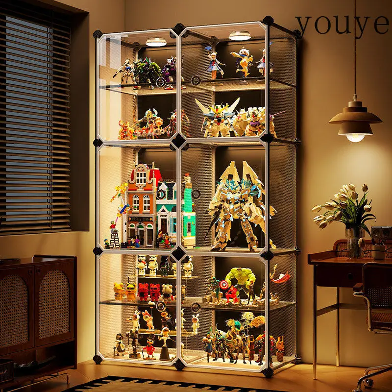 Figure display cabinet for LEGO building block model blind box household transparent toy storage box display shelf