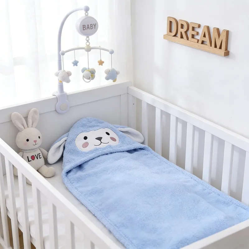 

‌Kids Hooded Towel Robe Super Soft Coral Fleece Bathrobe with Cute Animal Hood Cap Infant Baby Towel Wrap
