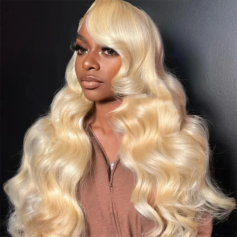 

613 13x6 Lace Front Wig Human Hair 200% Density Body Wave Blonde Lace Front Wigs Human Hair Pre Plucked Blonde Wig