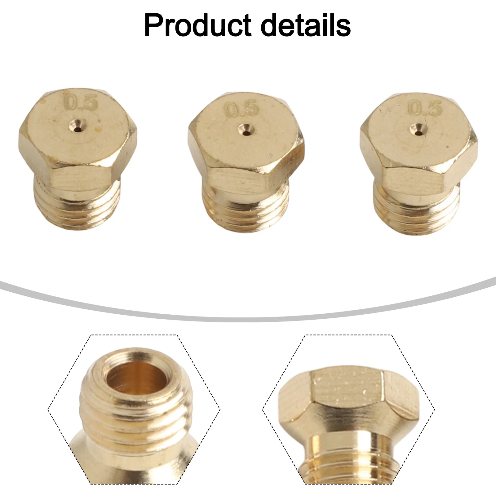 20pcs 0.5mm Copper Burner Nozzles Propane Burner Orifice Kit For LPG Burner Nozzle Cooking Bench Replacement Accessories