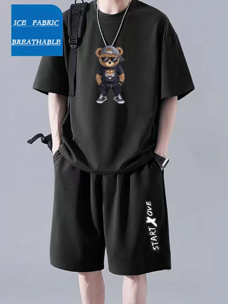 

2025 Men's Summer Sportswear - Thin Breathable T-shirt and Fashionable Casual Shorts for Men's Basketball and Leisure Sports