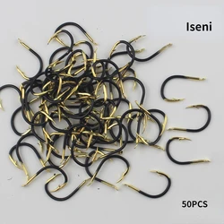 Black gold ghost tooth Iseni fish hook has barbed crucian carp hook carp hook grass carp large silver carp fishing hook