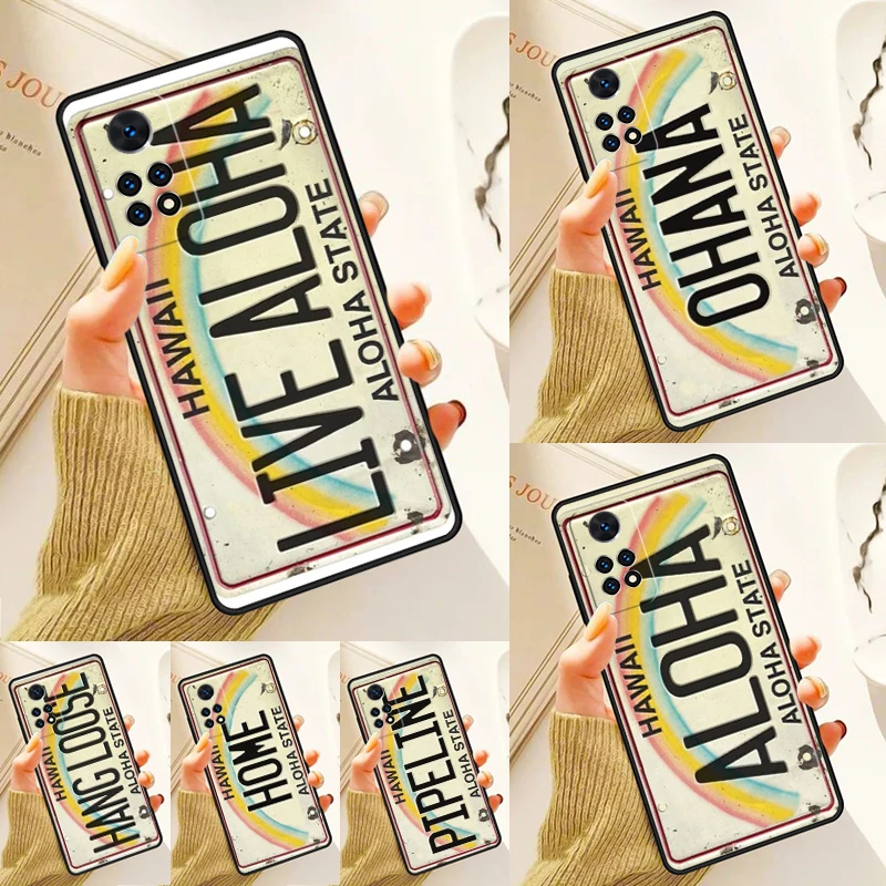 Vintage Hawaii License Plate Aloha Case For Samsung Galaxy S24 Plus S23 S20 S21FE Lite S22 Ultra Note 20 S8 S9 S10 Phone Coque