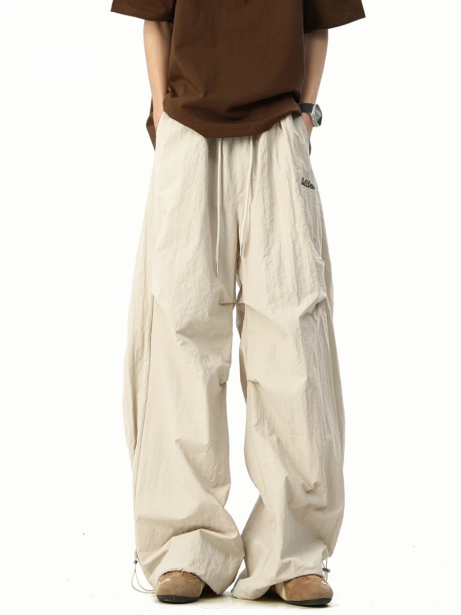 

American Sle Folded Qui Dry Paratrooper Workwear Pants Men Summer Dstring Wide Leg Knife Mountain Sports Casual Long T...