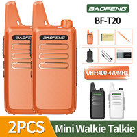 2Pcs Baofeng BF-T20 Portable Mini Walkie Talkie UHF USB Charging Rechargeable Handheld Two Way Radio For BF-888S Ham Radio