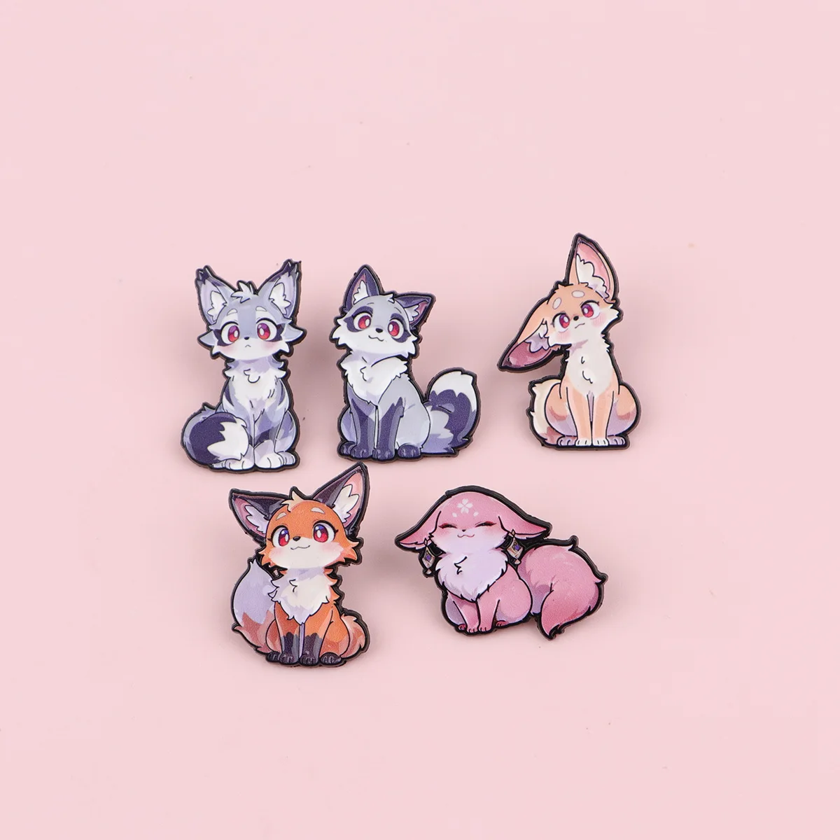Niedliche farbige Fuchs-Anstecknadel, Cartoon-Serie, Broschen auf Kleidungszubehör, Rucksack, Legierung, Brosche, Abzeichen, Emaille-Anstecknadeln