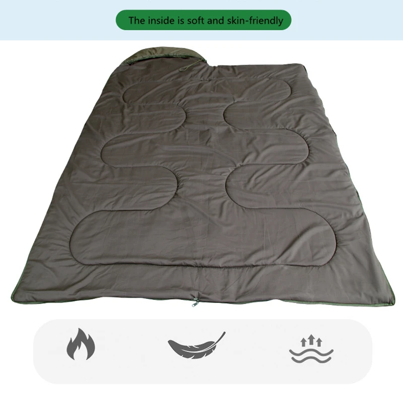 Camping Envelope Sleeping Bag 2.5kg Thicken Sleeping Bag For Winter Outdoor Military Survival Adults Ultralight Warm Blanket