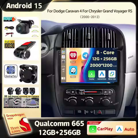 Android 15 Car Radio For Dodge Caravan 4 For Chrysler Grand Voyager RS 2000 - 2012 Navigation GPS Multimedia Video Player Stereo