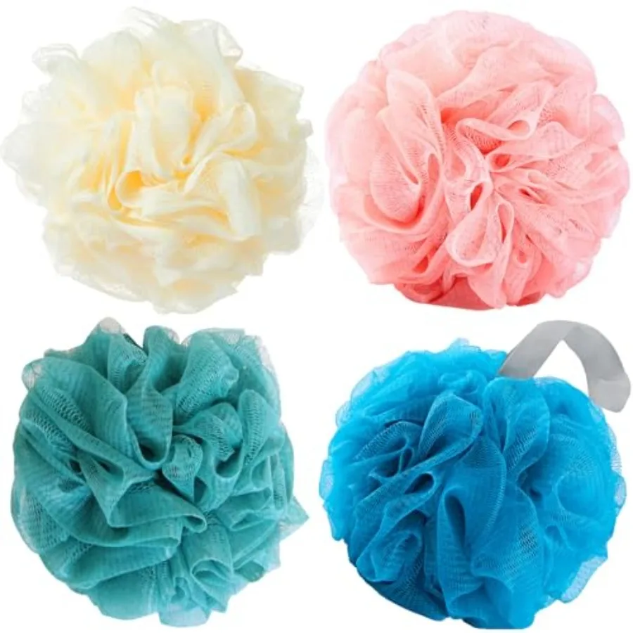 Luffa Loofah Sponge Shower Loofahs 50g Shower Bath Sponges Exfoliating Mesh Pouf Mesh Balls for Body Wash Back Scrubber Bathroo