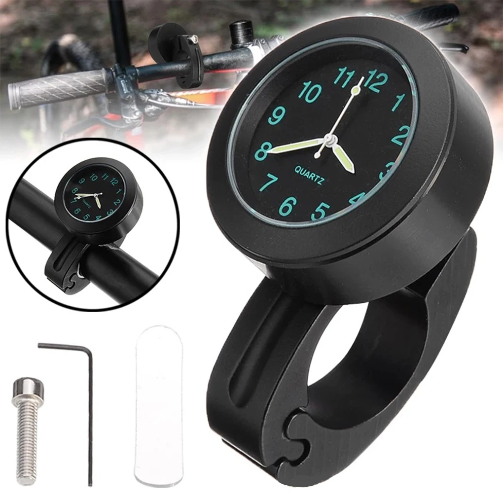 Motorcycle Handlebar Clock With Refit Night Visions Wide Application Easy To Install Glow In Dark Black