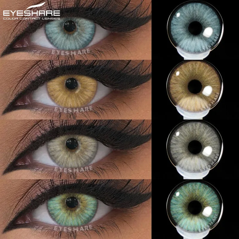 EYESHARE 1 Paar farbige Schüler für Augen, natürliche braune Augen, Kontakte, Kosmetik, grüne Augenfarblinse, graue Gläser, blaue Augenlinsen
