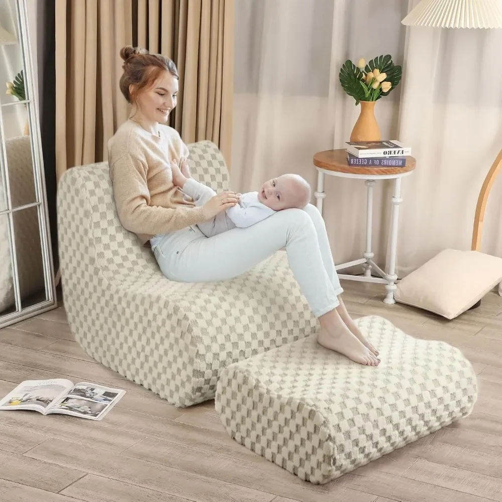 Sofa worek fasoli na zewnątrz, zielone krzesło piłkarskie, wygodne żakardowe pluszowe nowoczesne leniwe krzesło Sofa, Sofa worek fasoli