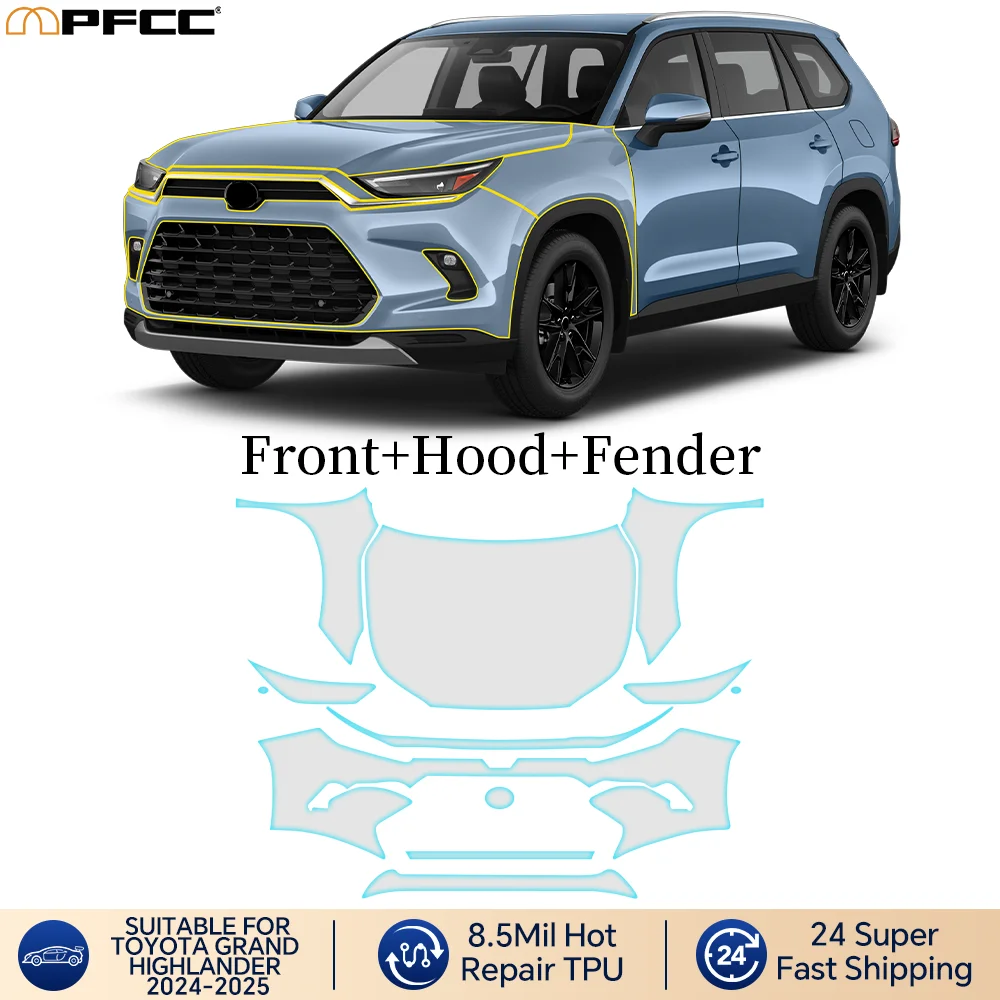 

For Toyota Grand Highlander 2025 PPF Film Pre-Cutting 9MIL TPU High-Definition Transparent Car Scratch Self-Healing Car Film